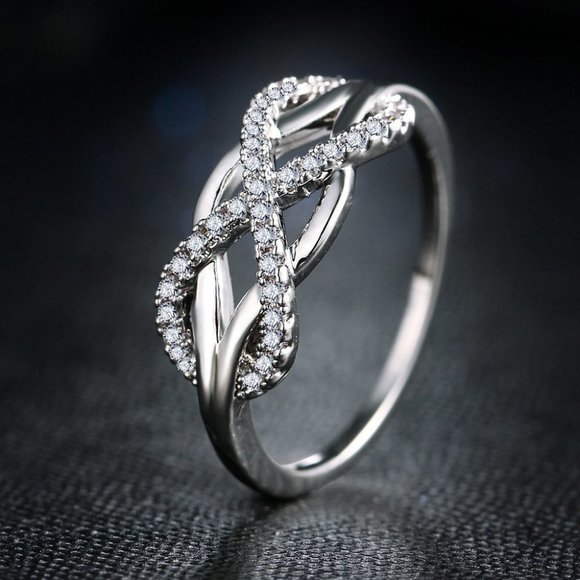 💝 Infinity 925 Silver Unique designs Cross Ring for Women, VIP369 - Picture 3 of 4